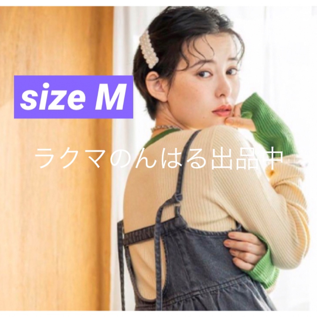 しまむら(シマムラ)の新品 しまむら megumi 配色指穴 ユビアナ リブニット M バイカラー レディースのトップス(カットソー(長袖/七分))の商品写真