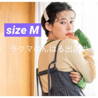 シマムラ(しまむら)の新品 しまむら megumi 配色指穴 ユビアナ リブニット M バイカラー(カットソー(長袖/七分))