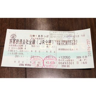 青春18きっぷ　３回分(鉄道乗車券)