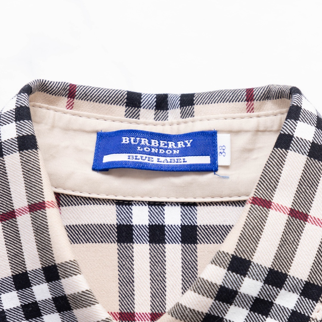 BURBERRY BLUE LABEL(バーバリーブルーレーベル)の【BURBERRY BLUE LABEL】シャツワンピース　ノバチェック　38 レディースのワンピース(ひざ丈ワンピース)の商品写真