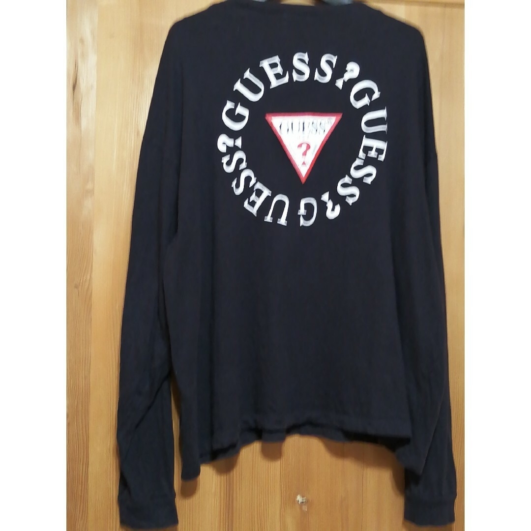 GUESS(ゲス)のGUESS　Lサイズ　ドロップショルダービックTシャツ　ダークネイビー レディースのトップス(Tシャツ(長袖/七分))の商品写真