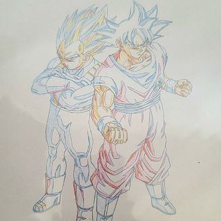 ドラゴンボール(ドラゴンボール)のドラゴンボール 鳥山明 原画アート 孫悟空 ベジータ(キャラクターグッズ)