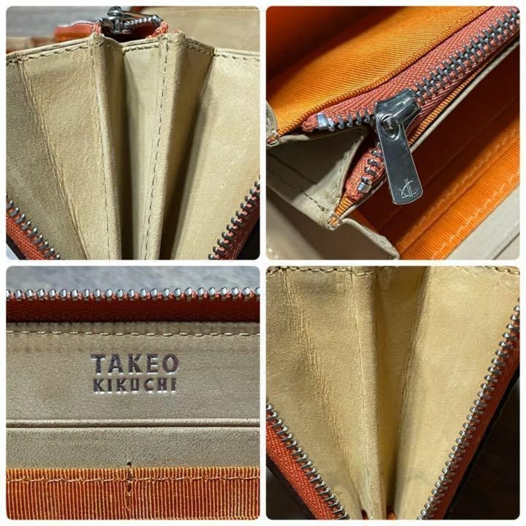 TAKEO KIKUCHI(タケオキクチ)のTAKEO KIKUCHI タケオキクチ 長財布 オレンジ色 USED メンズのファッション小物(長財布)の商品写真