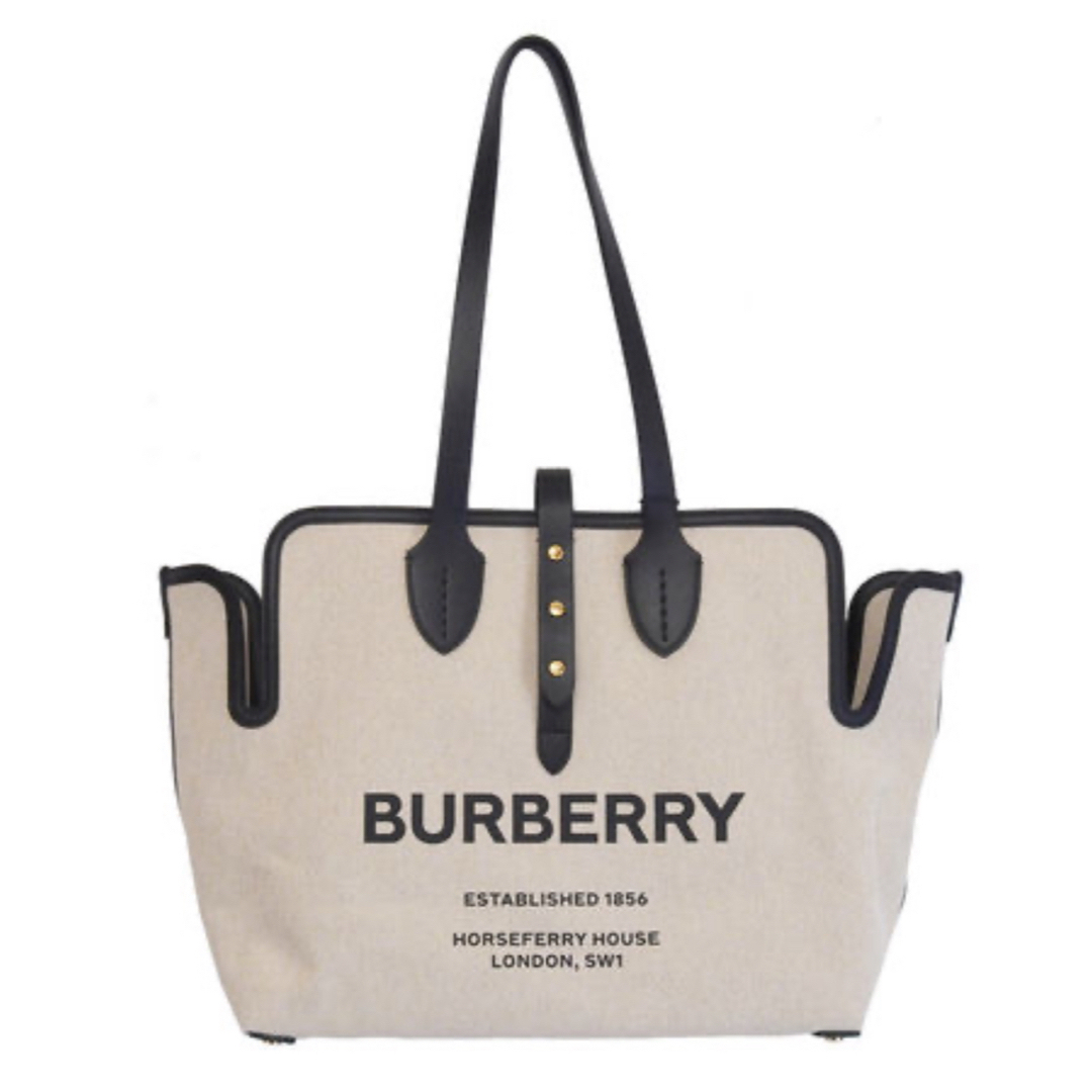 BURBERRY(バーバリー)のバーバリー　トートバッグ ミディアム ソフトコットンキャンバス レディースのバッグ(トートバッグ)の商品写真