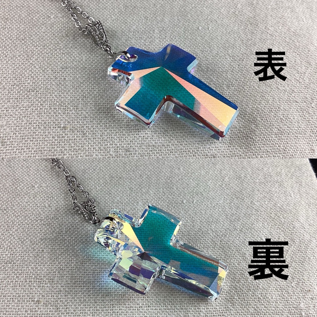 Vintage Swarovski 40mm Crossペンダント ハンドメイドのアクセサリー(ネックレス)の商品写真