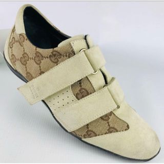 Gucci - 良品★GUCCI・レザー切替GG柄 ベルクルストラップ スニーカー(351/2)