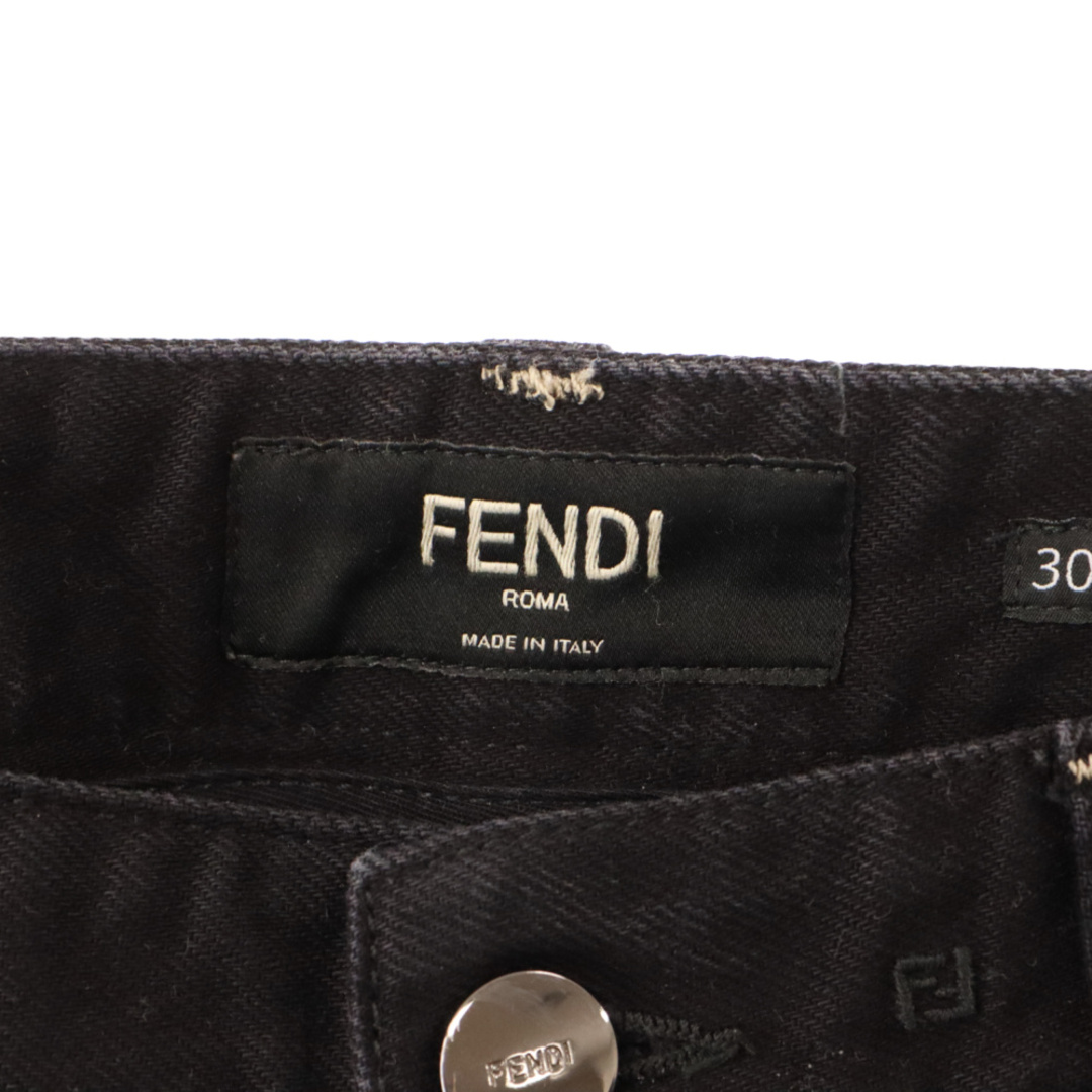 FENDI(フェンディ)のFENDI フェンディ ロゴ刻印ボタン  デニムパンツ スキニーパンツ ブラック FLP201 AAHB メンズのパンツ(デニム/ジーンズ)の商品写真