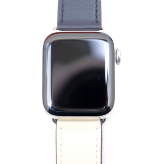 エルメス(Hermes)の美品 Apple Watch HERMES Series6 GPS+Cellular 40ｍｍ MG3K3J/A A2375 シルバーステンレス スチールケース レザーベルト スポーツバンド アップルウォッチ エルメス(その他)