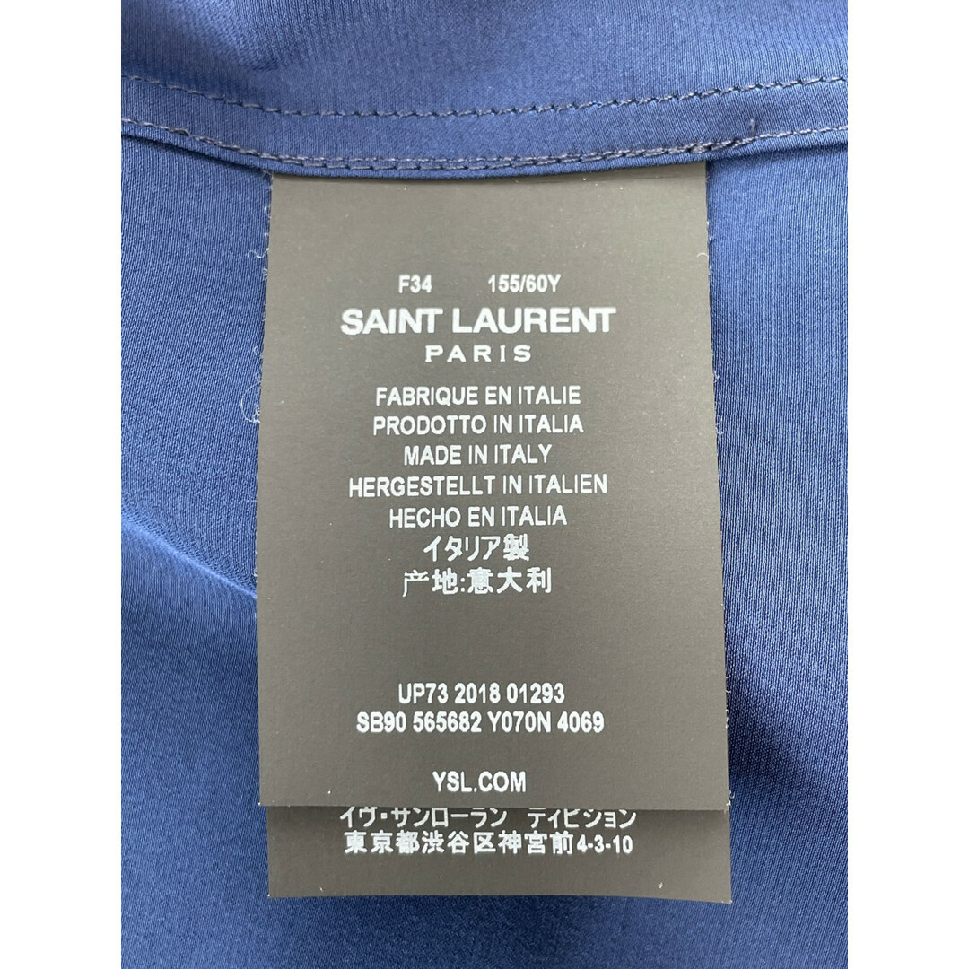 Saint Laurent(サンローラン)のサンローランパリ 18年 ブルー 565682シルクシャツ F34 レディースのトップス(シャツ/ブラウス(長袖/七分))の商品写真