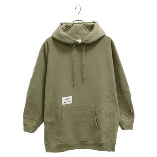 ダブルタップス(W)taps)のWTAPS ダブルタップス 21AW×Champion チャンピオン ロゴパッチ スウェット プルオーバーパーカー カーキ C8-U126(パーカー)