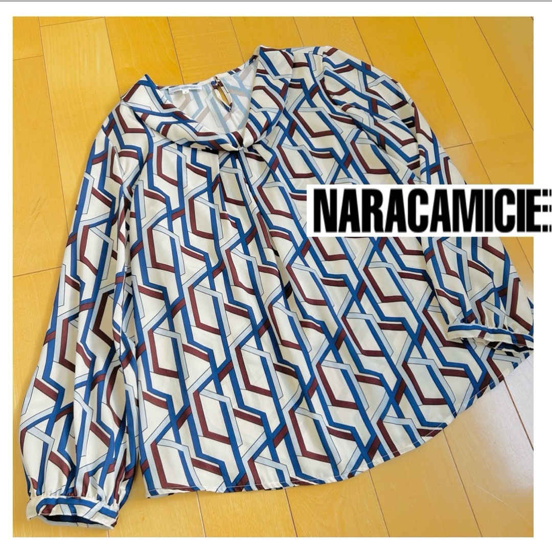 NARACAMICIE(ナラカミーチェ)のナラカミーチェ　クラシックキカ柄　ラウンドネックブラウス　NARACAMICIE レディースのトップス(シャツ/ブラウス(長袖/七分))の商品写真