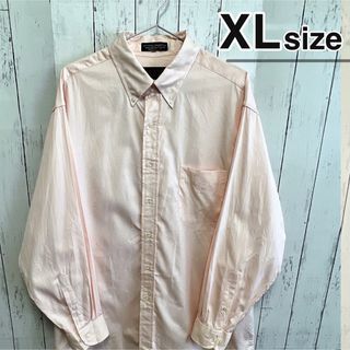 シャツ(shirts)のUSA古着　オックスフォードシャツ　XLサイズ　ピンク　無地　長袖　ボタンダウン(シャツ)