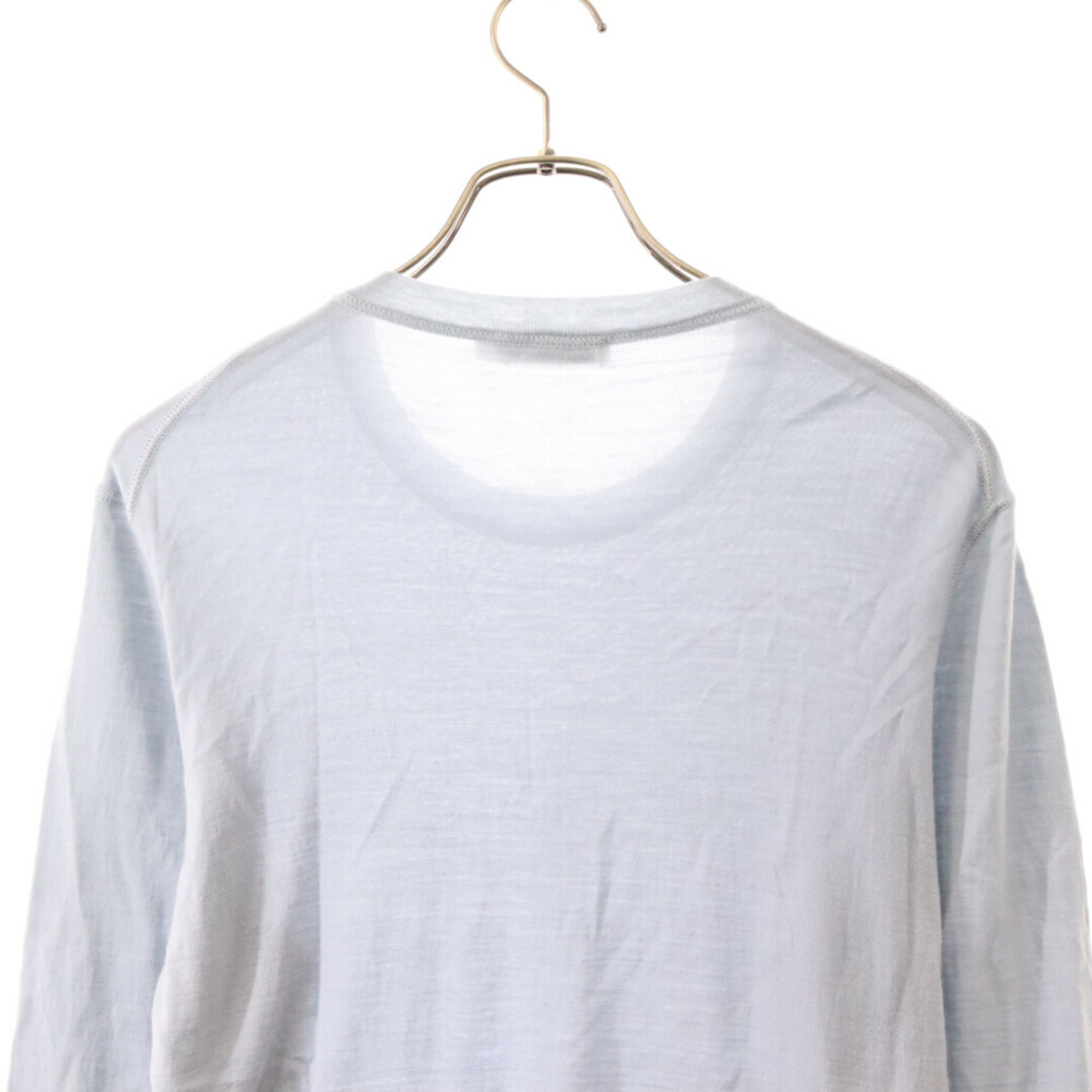 Jil Sander(ジルサンダー)のJIL SANDER ジルサンダー Seethrough Design Business Longsleeve Tshirt 長袖クルーネックニットTシャツ JSUO751010 MOY20058 ライトブルー メンズのトップス(ニット/セーター)の商品写真