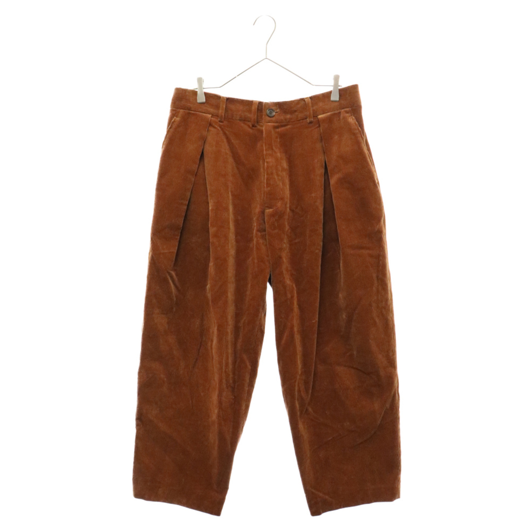 is-ness(イズネス)のis-ness イズネス 20AW CORDUROY TUCK TROUSERS PANTS コーデュロイタックトラッカーパンツ ブラウン 2020AWPT06 メンズのパンツ(その他)の商品写真