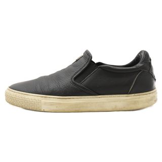 クロムハーツ(Chrome Hearts)のCHROME HEARTS クロムハーツ SLIP ON BLK CALF スリッポン CHプラスレザーパッチダガー付レザースニーカー(スニーカー)