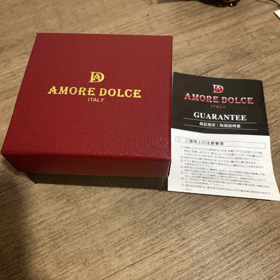 【新品未使用】 AMORE DOLCE ITALYレディースウォッチ オレンジ レディースのファッション小物(腕時計)の商品写真