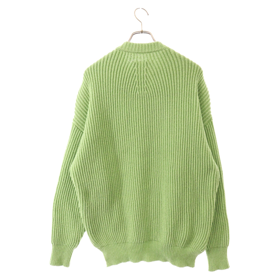 Jil Sander(ジルサンダー)のJIL SANDER ジルサンダー 23SS SWEATER CN LS FIT コットンウール サイドスリット クルーネック ニット セーター グリーン J22GP0113 メンズのトップス(ニット/セーター)の商品写真