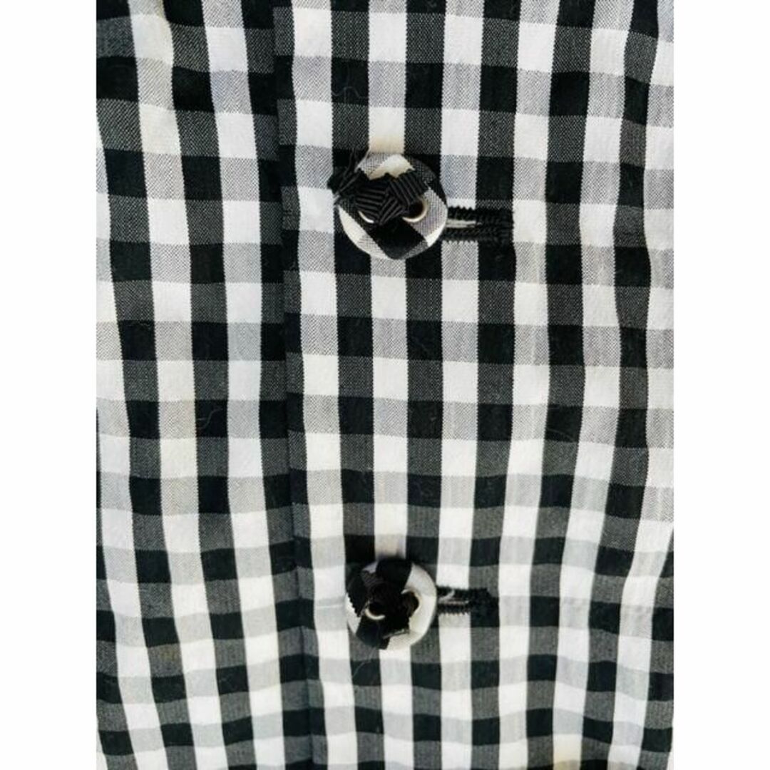 M'S GRACY(エムズグレイシー)の【M'SGRACY】ギンガムチェック 半袖シャツ ブラウス  38 ブラック レディースのトップス(シャツ/ブラウス(半袖/袖なし))の商品写真