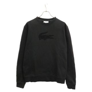 ラコステ(LACOSTE)のLACOSTE ラコステ コットン フロント ブランドマーク 長袖 クルーネック スウェットシャツ ブラック SH149EM(その他)