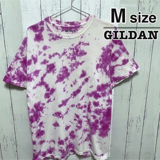 ギルタン(GILDAN)のGILDAN　Tシャツ　Mサイズ　タイダイ柄　パープル　紫　ピンク　USA古着(Tシャツ/カットソー(半袖/袖なし))