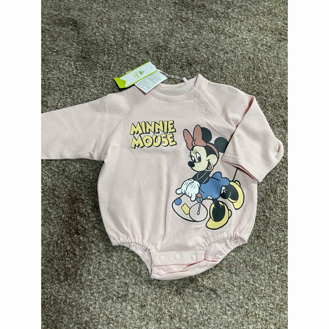 Disney(ディズニー)のしまむら　リトシー　ロンパース　トリップロンパース　ミニー キッズ/ベビー/マタニティのベビー服(~85cm)(ロンパース)の商品写真