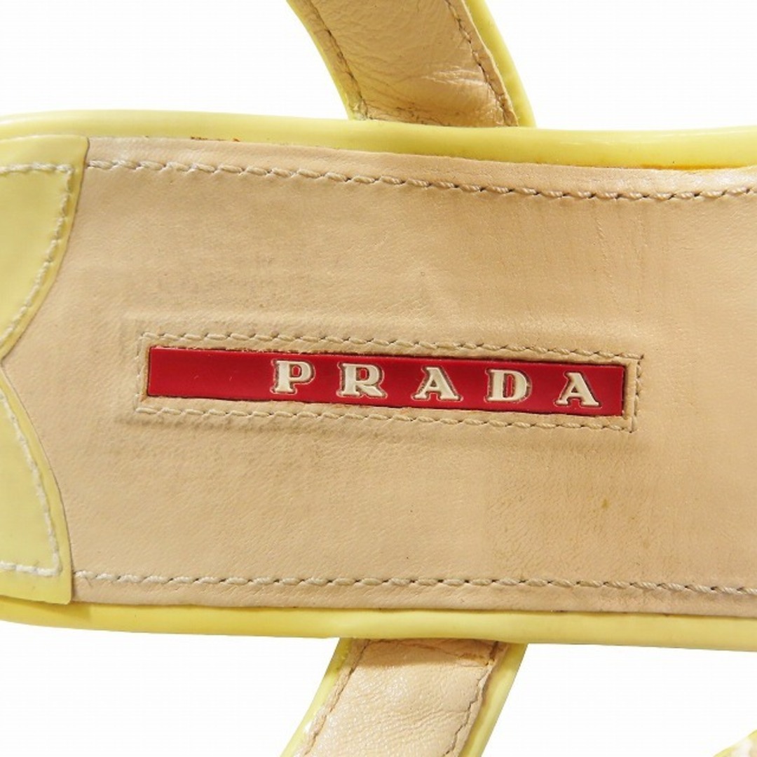 PRADA(プラダ)のプラダ PRADA エナメル サンダル アンクルストラップ 厚底 ウェッジソール メンズの靴/シューズ(サンダル)の商品写真