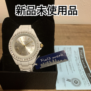【新品未使用】フィールドワーク アナログ　ホワイト　レディース腕時計　DT104(腕時計)
