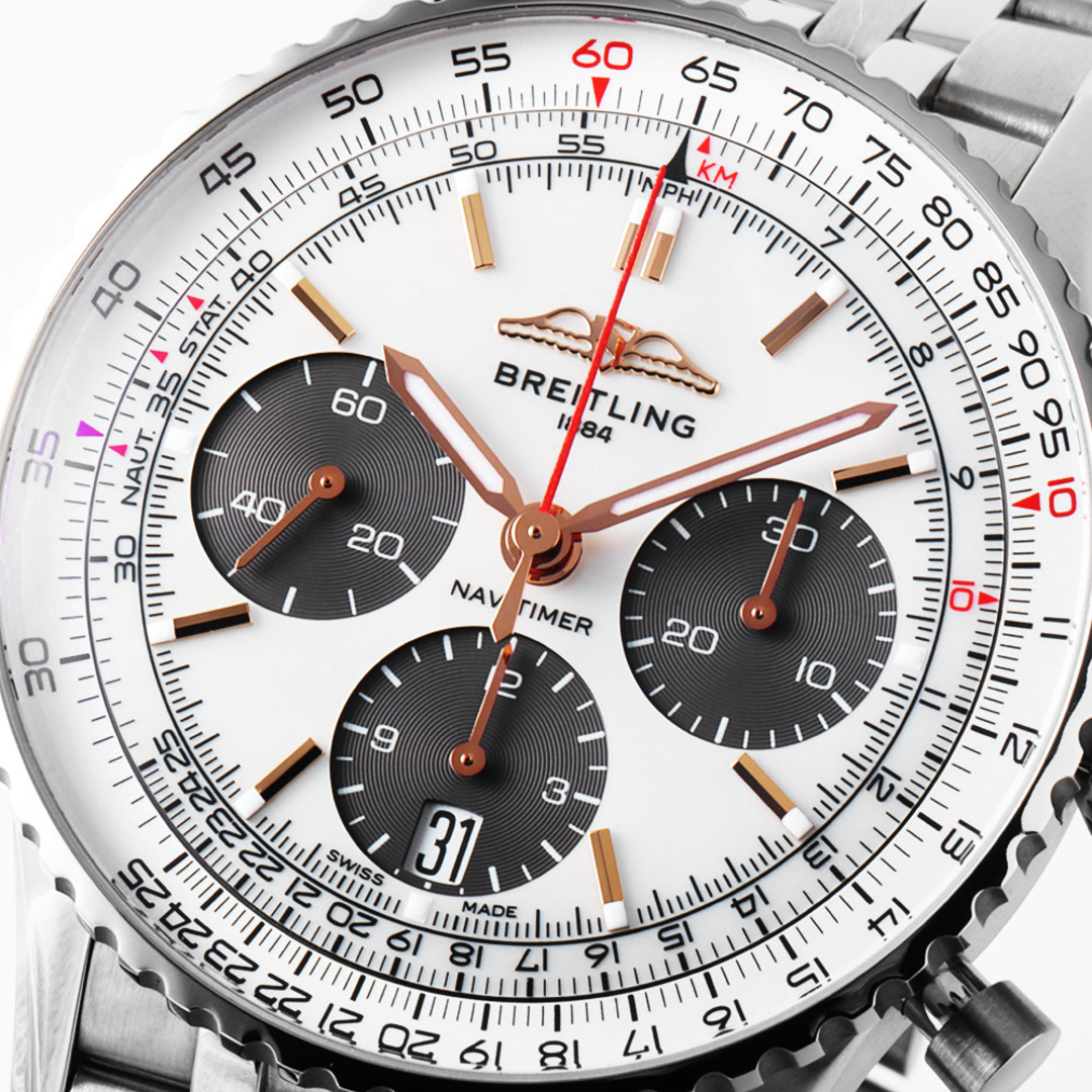 BREITLING(ブライトリング)のブライトリング ナビタイマーB01 クロノグラフ 41 ジャパン・エディション AB0139211A1A1 メンズ 中古 腕時計 メンズの時計(腕時計(アナログ))の商品写真