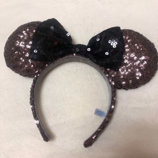 ディズニー(Disney)のミニーカチューシャ　スパンコール（ブラウン）(カチューシャ)