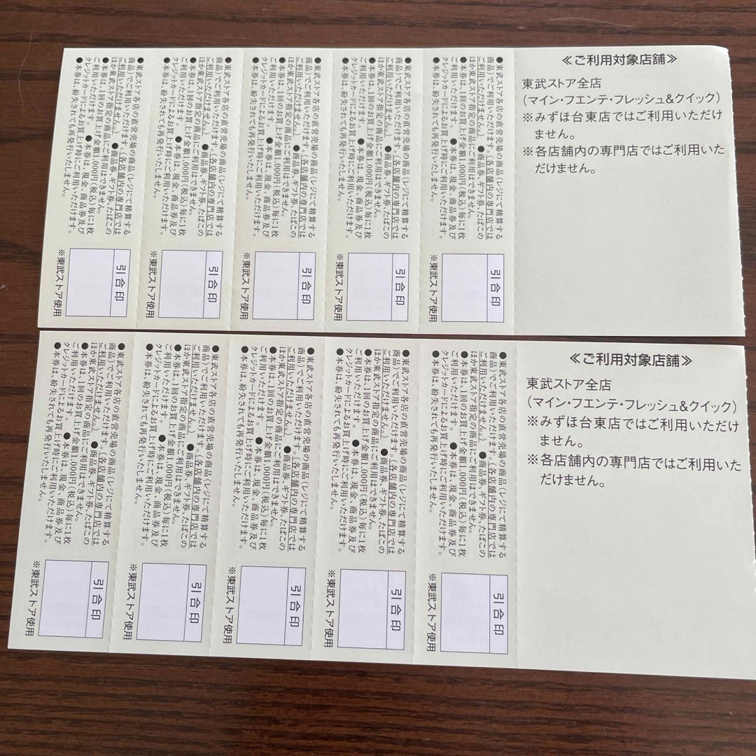 東武ストアお買物優待券　有効期限：2024年6月30日まで チケットの優待券/割引券(ショッピング)の商品写真