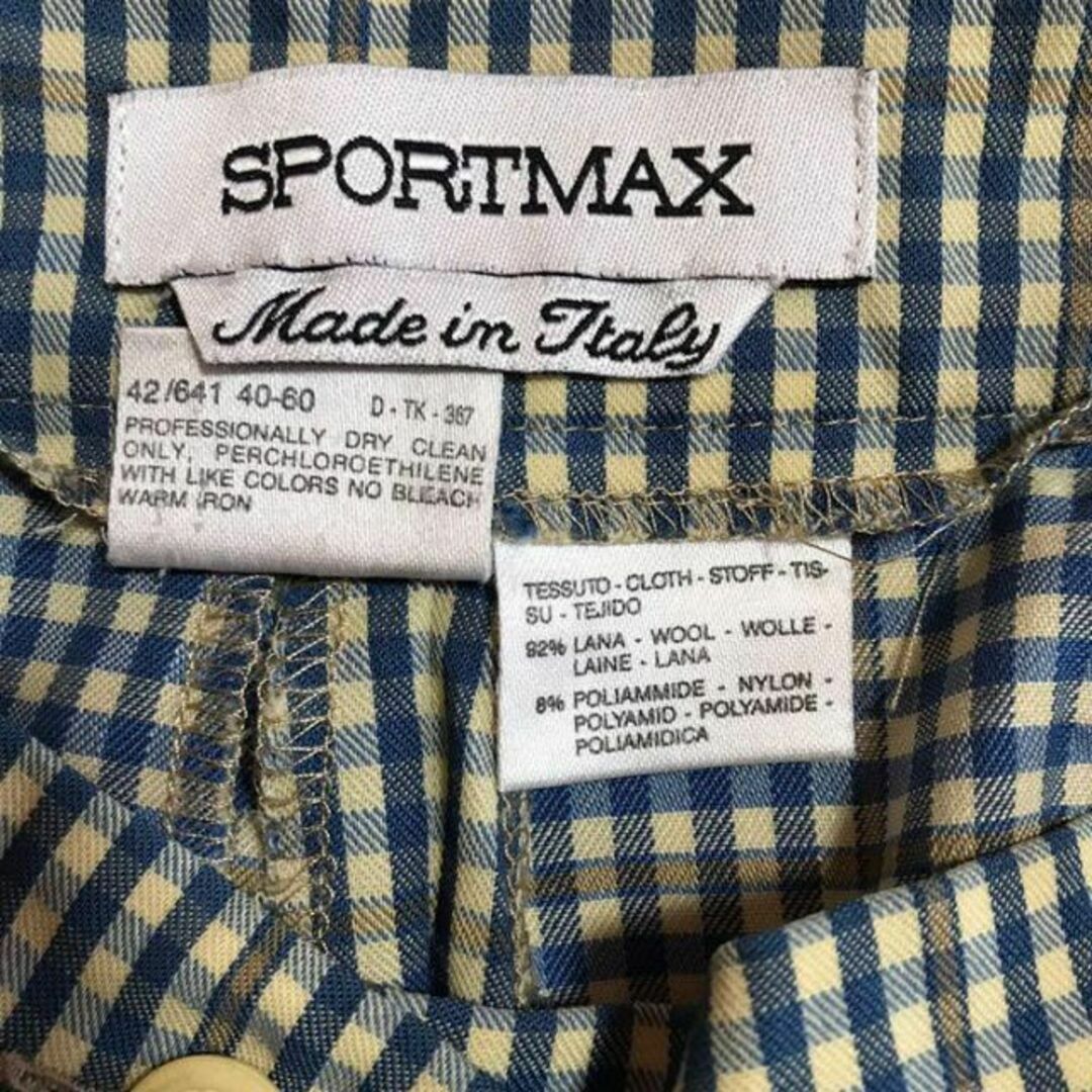 SPORTMAX（MAX MARA）(スポーツマックス)のSPORTMAX スポーツマックス　ウールパンツ　ブルー×イエロー　チェック レディースのパンツ(カジュアルパンツ)の商品写真