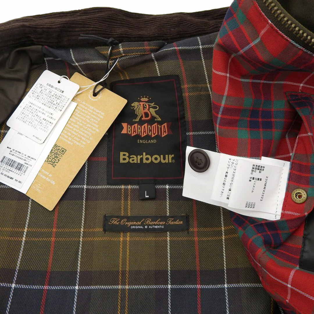 Barbour(バーブァー)のバブアー ｘBaracutaバラクータ 新品同様 G9 ワックス コットン スタンドカラー ブルゾン ジャケット メンズ カーキグリーン L L メンズのジャケット/アウター(その他)の商品写真