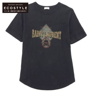 サンローラン(Saint Laurent)のサンローランパリ SAINT LAURENT PARIS サンローランパリ コットン クルーネックTシャツ トップス レディース ブラック S 673411 21年製 S(タイツ/ストッキング)