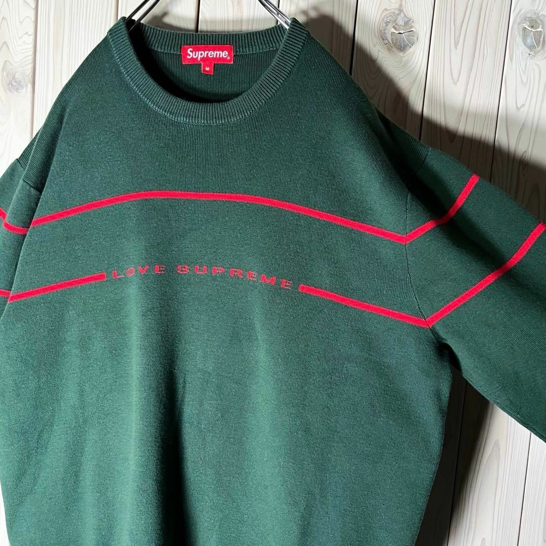 Supreme(シュプリーム)の【良品 M】シュプリーム supreme ラブ ライン セーター 緑 メンズのトップス(ニット/セーター)の商品写真