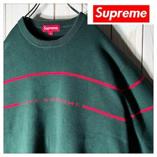 シュプリーム(Supreme)の【良品 M】シュプリーム supreme ラブ ライン セーター 緑(ニット/セーター)