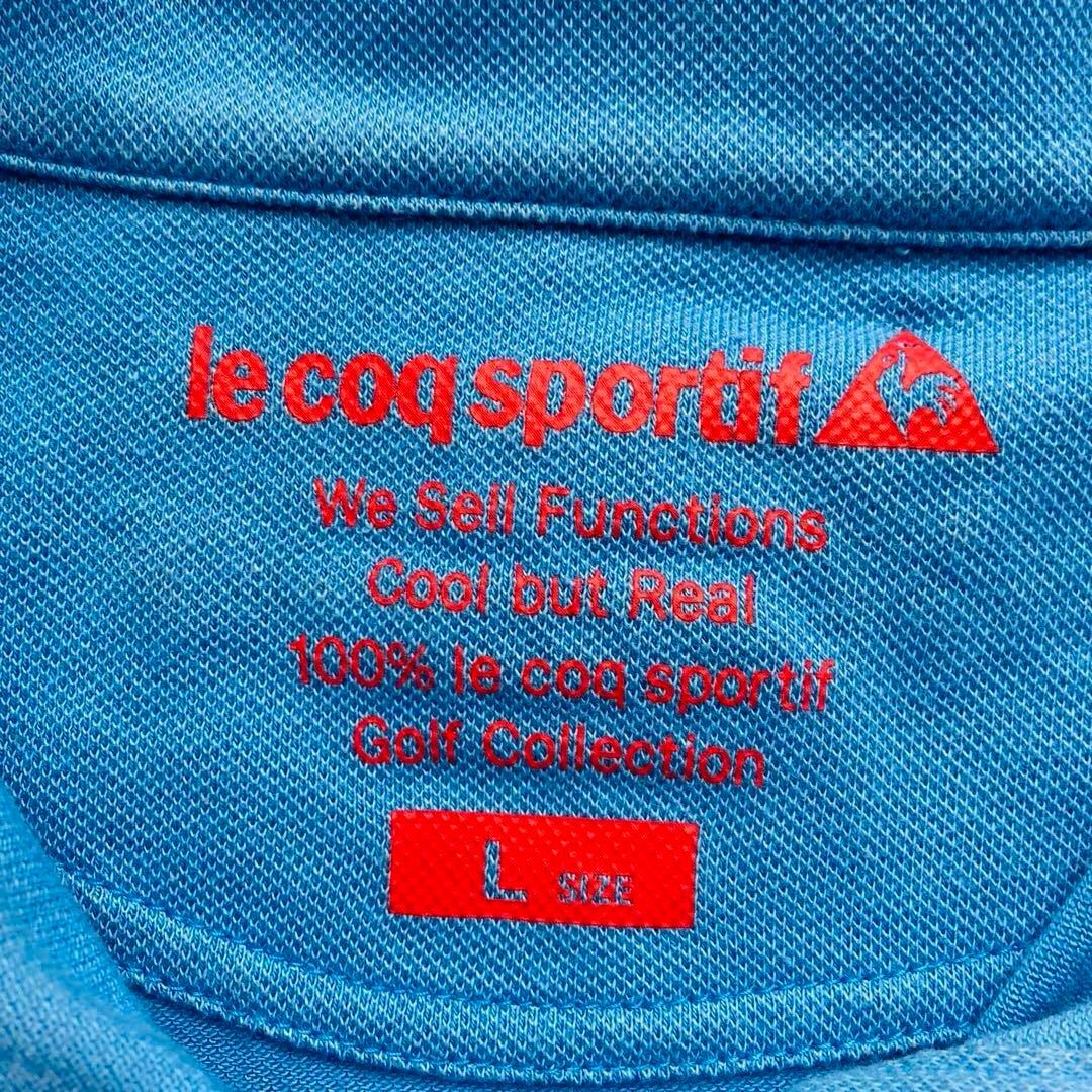 le coq sportif(ルコックスポルティフ)のルコックゴルフ 半袖 ポロシャツ ゴルフウェア ブルー ボーダー レディース L スポーツ/アウトドアのゴルフ(ウエア)の商品写真