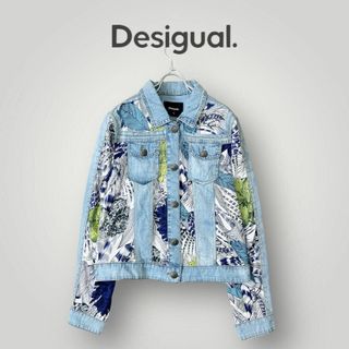 DESIGUAL - Desigual ディシグアル / デニムジャケット 花柄 刺繍 40(L程度）