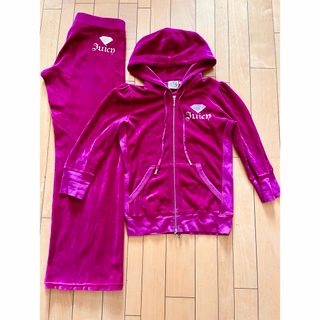 ジューシークチュール(Juicy Couture)の美品ジューシークチュール　セットアップM マゼンタピンク　パーカー&パンツ　(セット/コーデ)