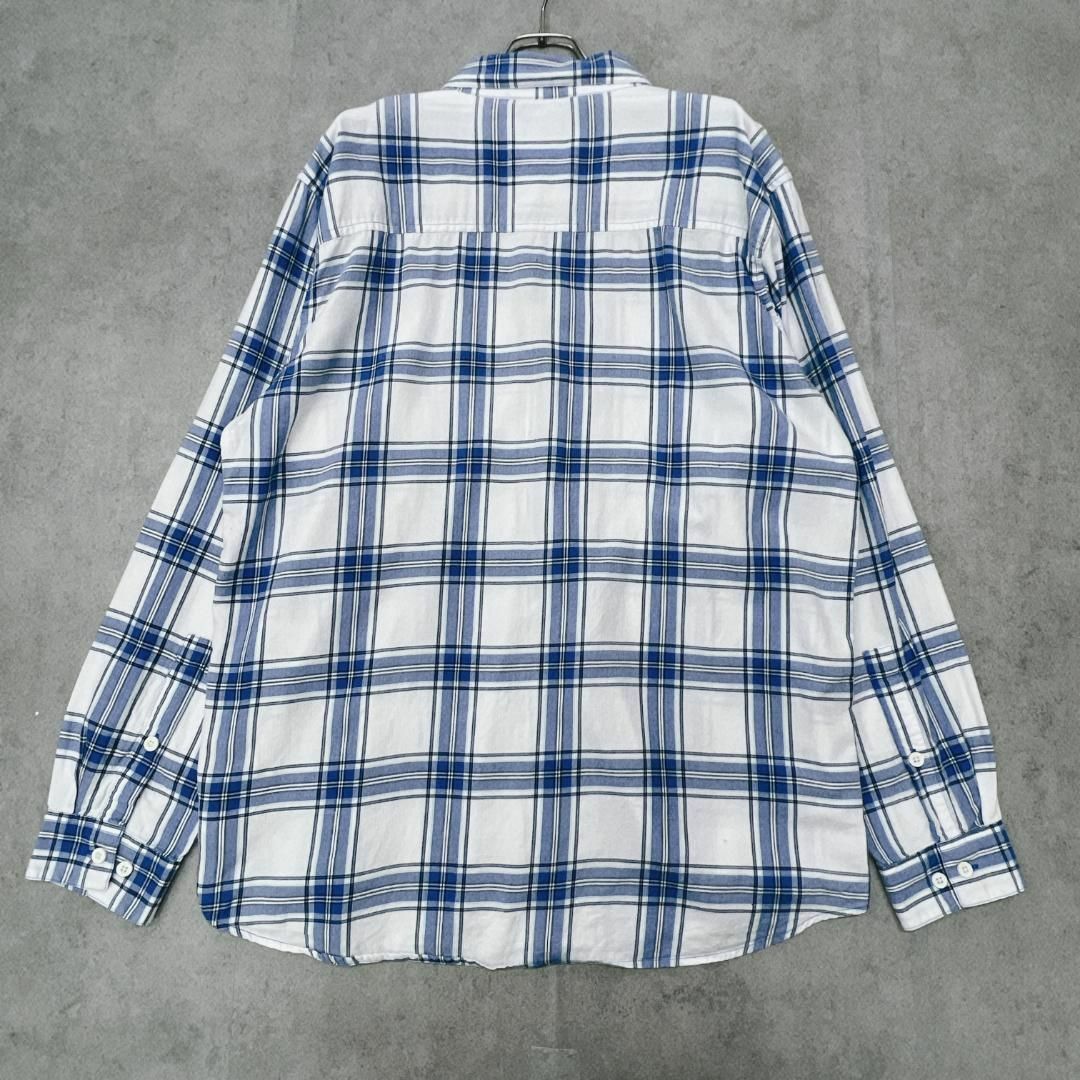 Columbia(コロンビア)のコロンビア　チェックシャツ　ワンポケット　BDシャツ　古着　ホワイト　ブルー　L メンズのトップス(Tシャツ/カットソー(七分/長袖))の商品写真