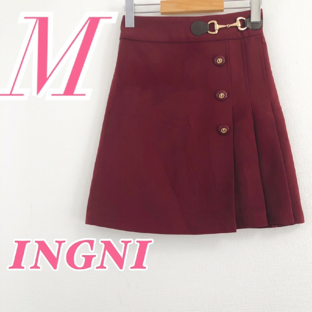 INGNI(イング)のイング　タイトスカート　M　ボルドー　大人カジュアル　きれいめ　ポリ レディースのスカート(ひざ丈スカート)の商品写真