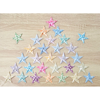 折り紙　星　30個　チェック柄(各種パーツ)