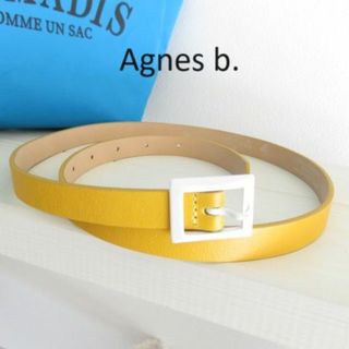 アニエスベー(agnes b.)のAgnes b. アニエスベー　レザーベルト　イエロー　サイズ75(ベルト)