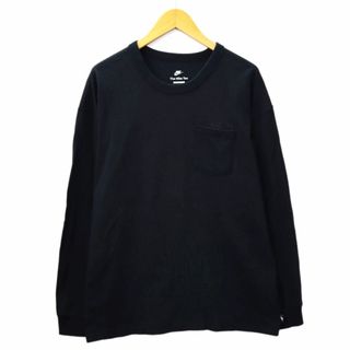 ナイキ(NIKE)のNIKE DD3875-010 ロゴ刺繍 ロングスリーブ Tシャツ ロンT XL(Tシャツ/カットソー(七分/長袖))