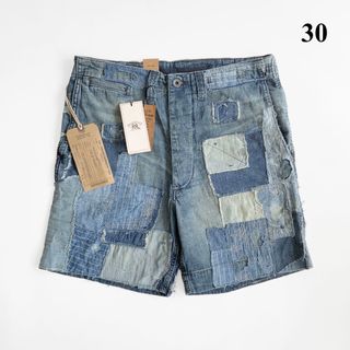 22SS RRL ダブルアールエル リペア インディゴ デニム ショートパンツ