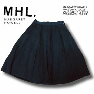 マーガレットハウエル(MARGARET HOWELL)のMARGARET HOWELL マーガレットハウエル フレアスカート ブラック(ひざ丈スカート)