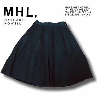 マーガレットハウエル(MARGARET HOWELL)のMARGARET HOWELL マーガレットハウエル フレアスカート ブラック(ひざ丈スカート)