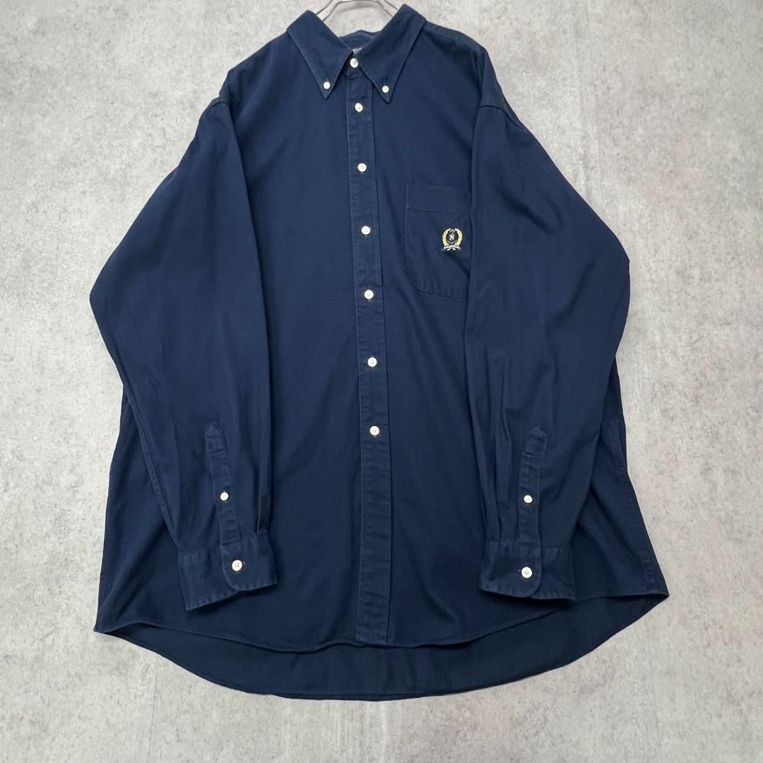 NAUTICA(ノーティカ)の90s　ノーティカ　vintage　長袖シャツ　BD　古着　ネイビー　XL メンズのトップス(Tシャツ/カットソー(七分/長袖))の商品写真