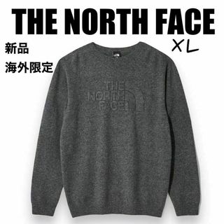 ザノースフェイス(THE NORTH FACE)の新品⭐️ノースフェイス　ニットセーター　グレー　XL 日本未入荷　韓国限定(ニット/セーター)