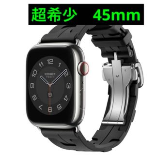 エルメス(Hermes)の超希少　Apple watch 9 HERMES キリム  45mm ブラック(ラバーベルト)