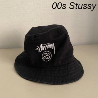 ステューシー(STUSSY)の00sStussyステューシーバケットハットバケハ帽子ブラック黒smメンズ(ハット)